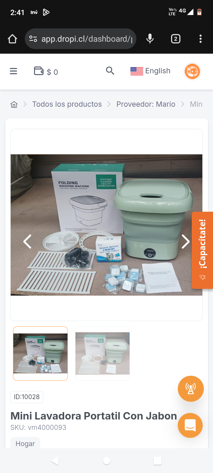 Mini Lavadora Portatil Con Jabon