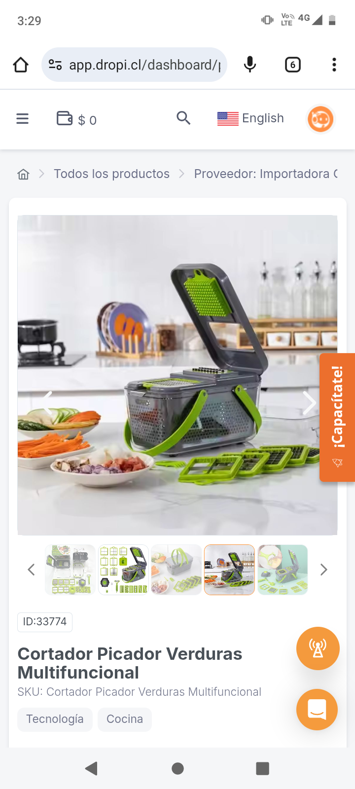 Cortador Picador Verduras Multifuncional