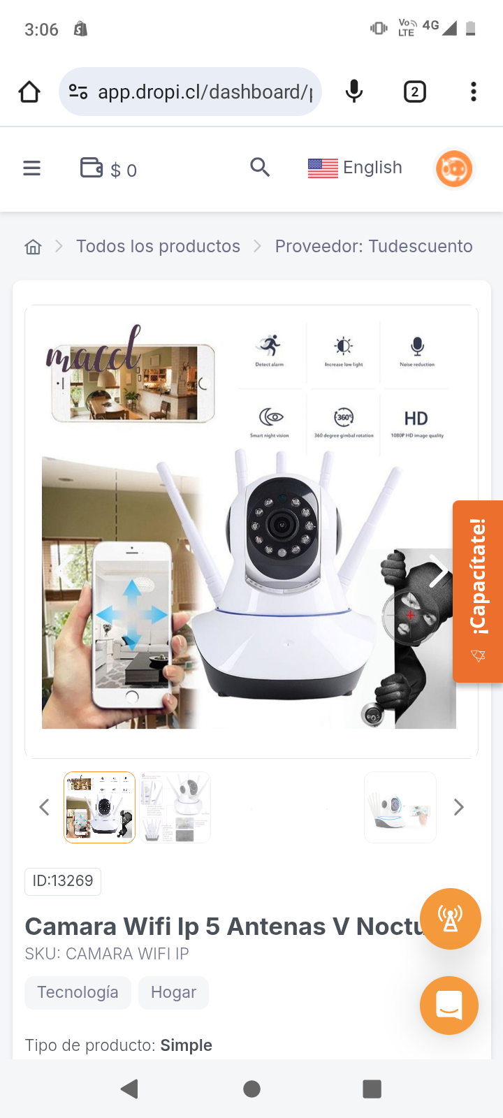 Camara Wifi Ip 5 Antenas V Nocturna