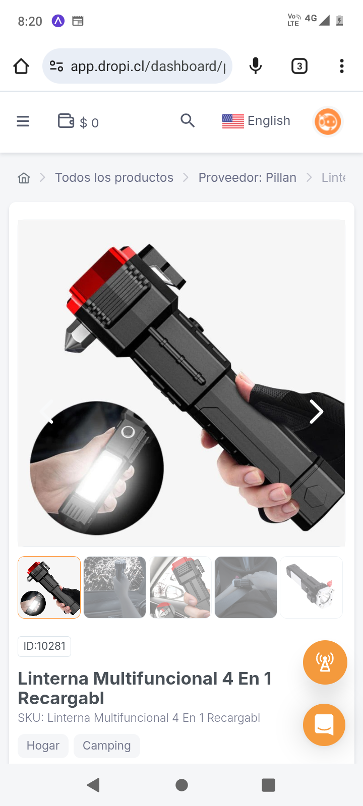 Linterna Multifuncional 4 En 1 Recargabl