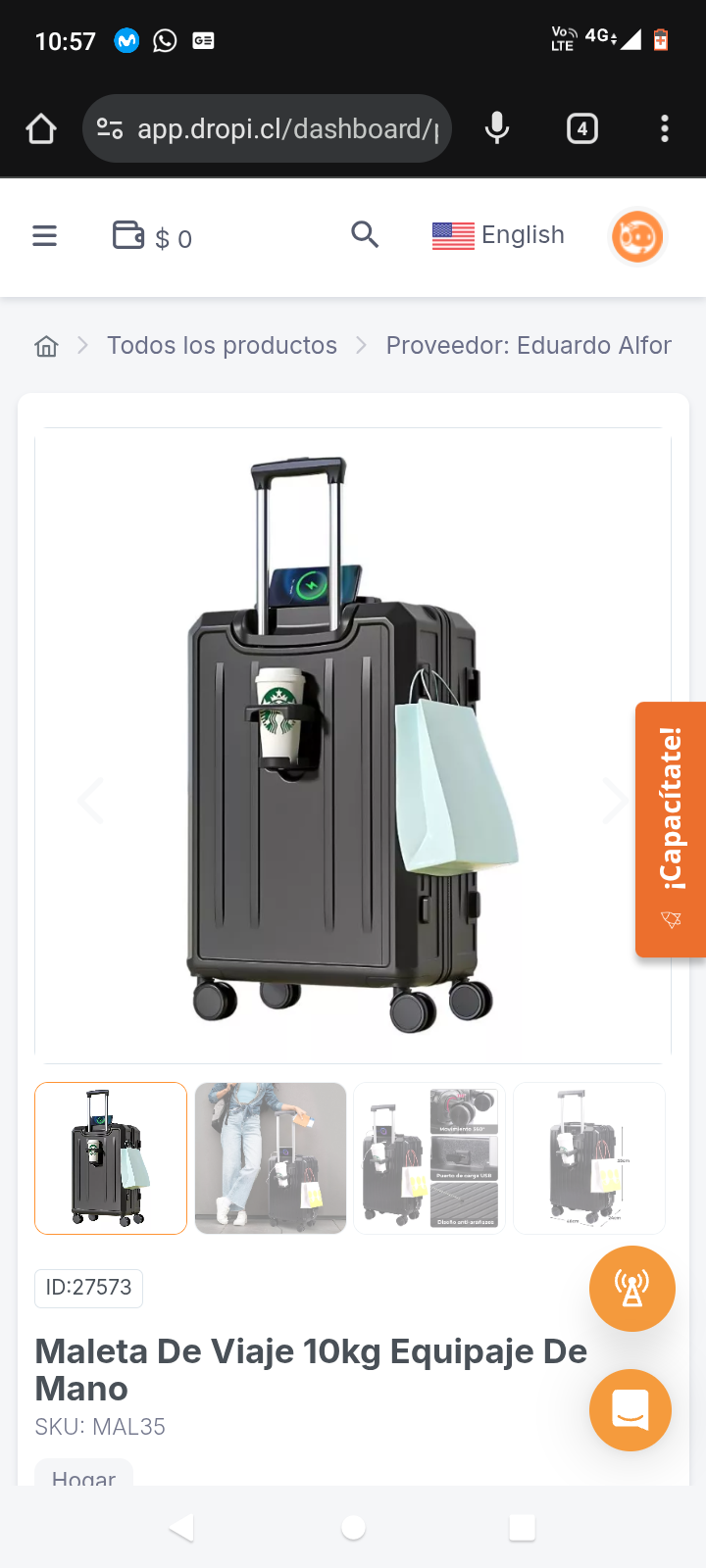 Maleta De Viaje 10kg Equipaje De Mano