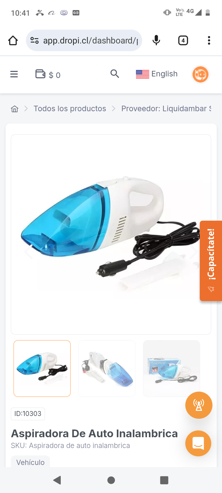 Aspiradora De Auto Inalambrica