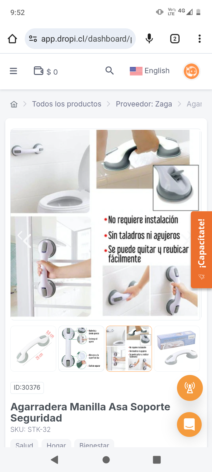 Agarradera Manilla Asa Soporte Seguridad