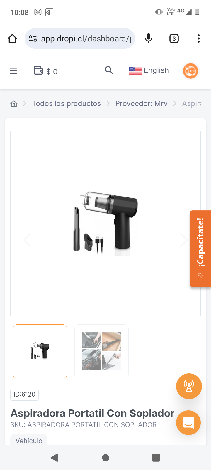 Aspiradora Portatil Con Soplador