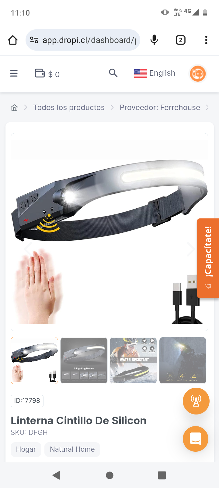 Linterna Cintillo De Silicon