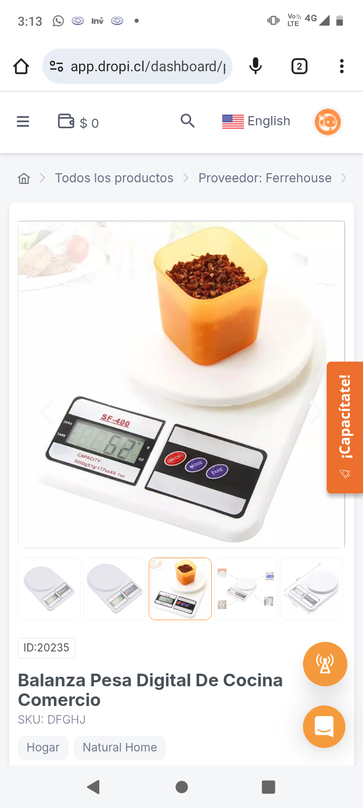 Balanza Pesa Digital De Cocina Comercio