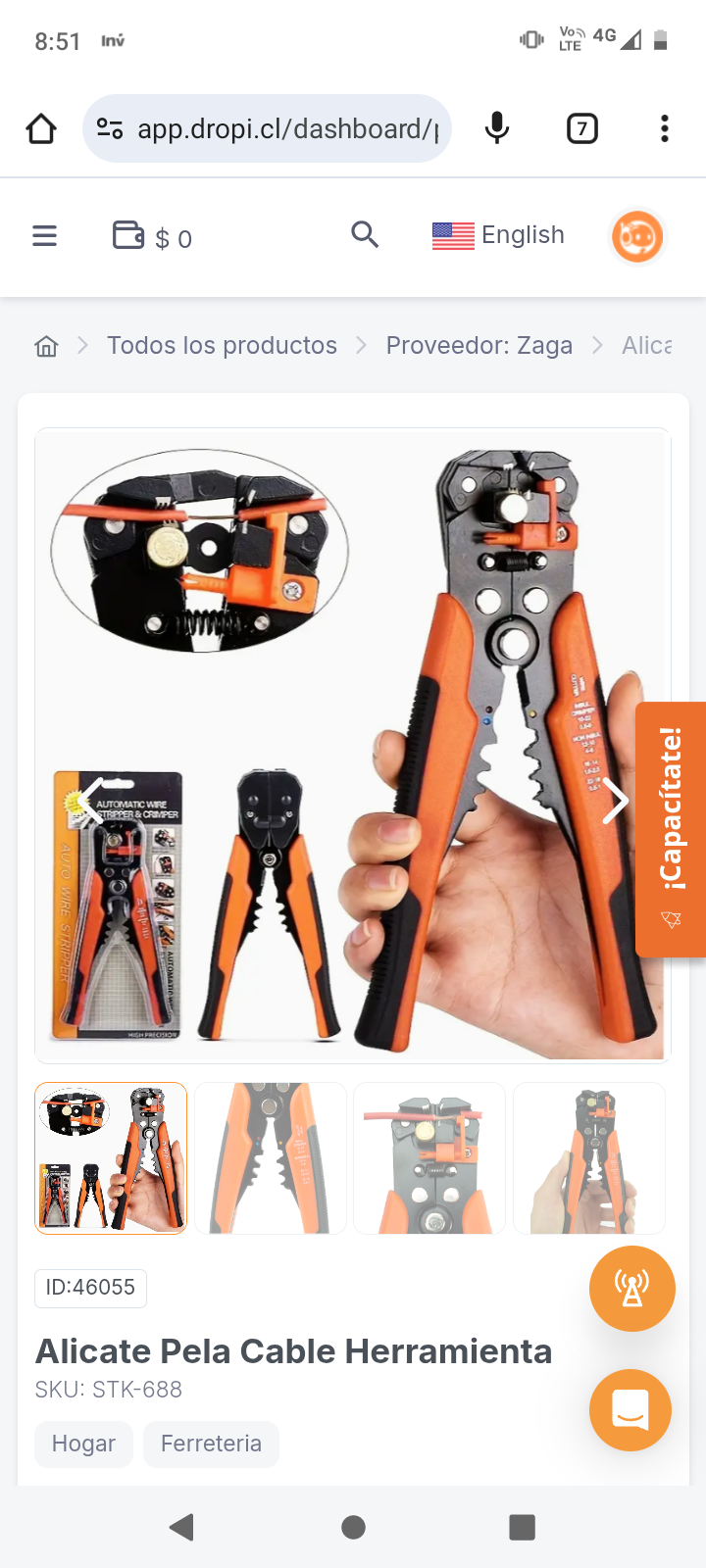 Alicate Pela Cable Herramienta