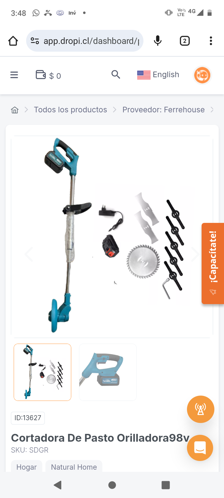 Cortadora De Pasto Orilladora98v