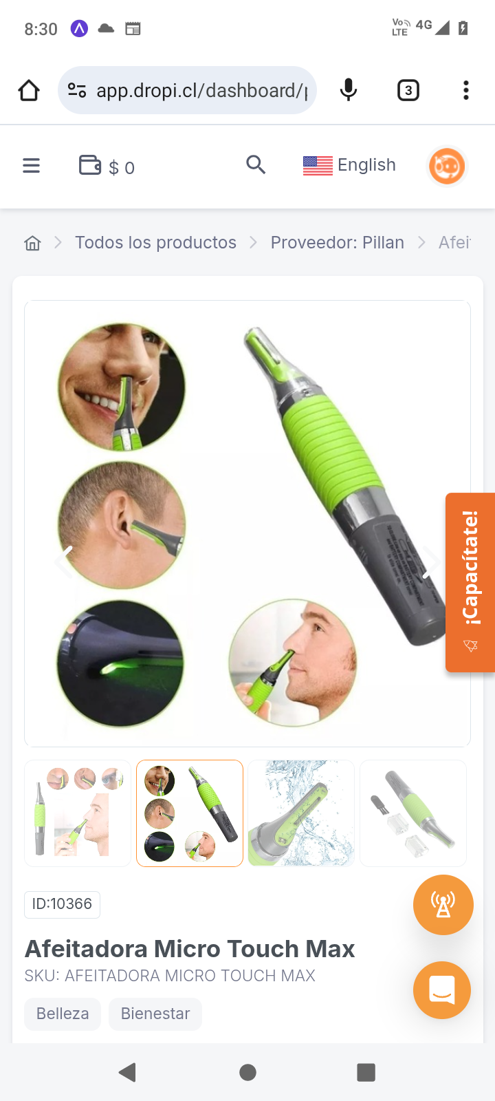 Afeitadora Micro Touch Max