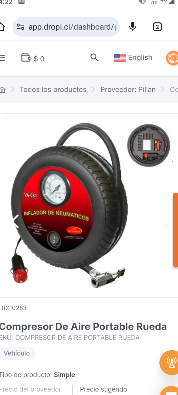 Compresor De Aire Portable Rueda