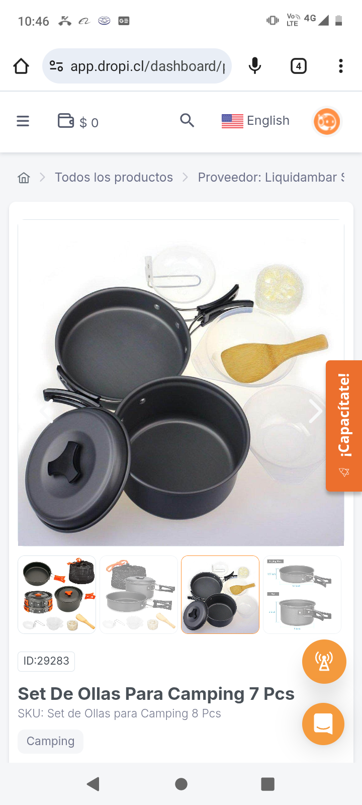 Set De Ollas Para Camping 7 Pcs