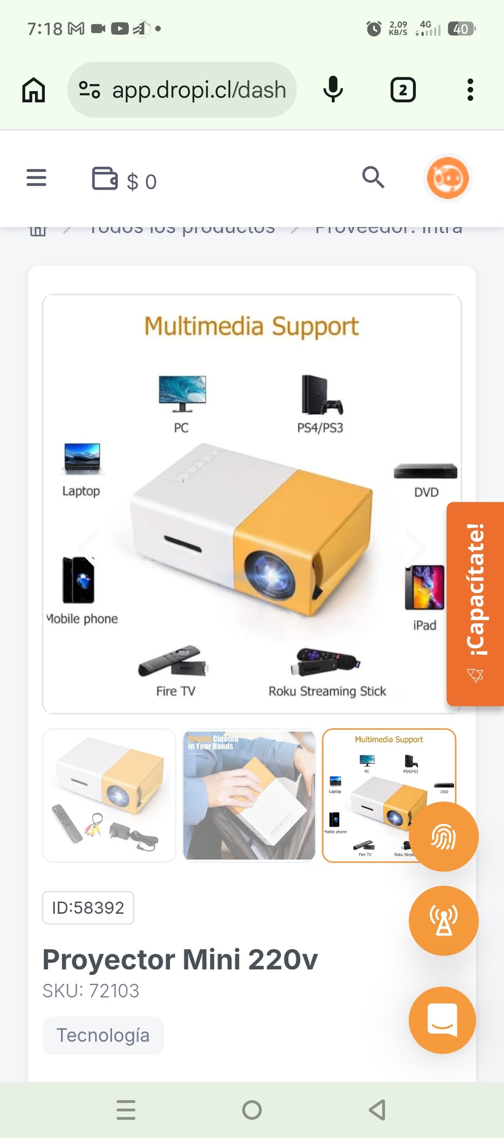 Proyector Mini 220v