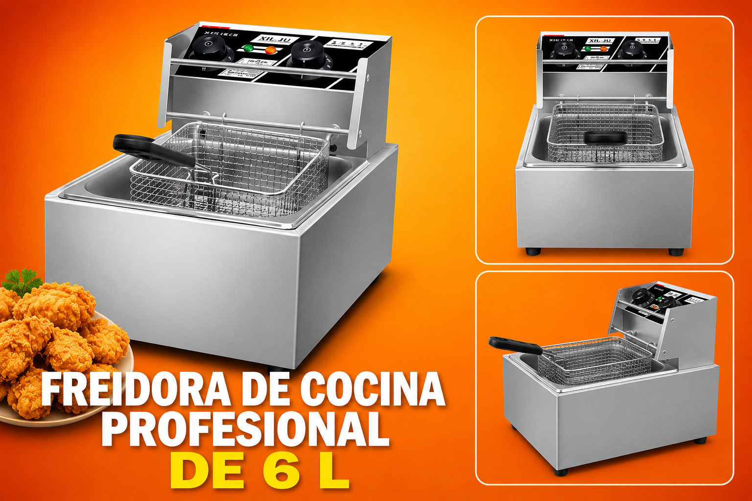 Freidora De Cocina Profesional De 6 L