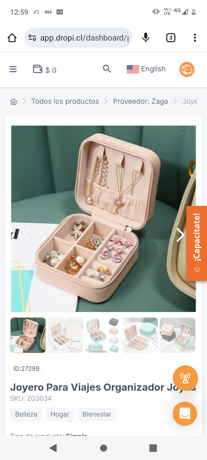 Joyero Para Viajes Organizador Joyas