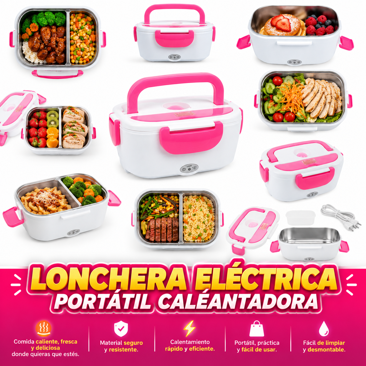 Lonchera eléctrica portátil calentadora
