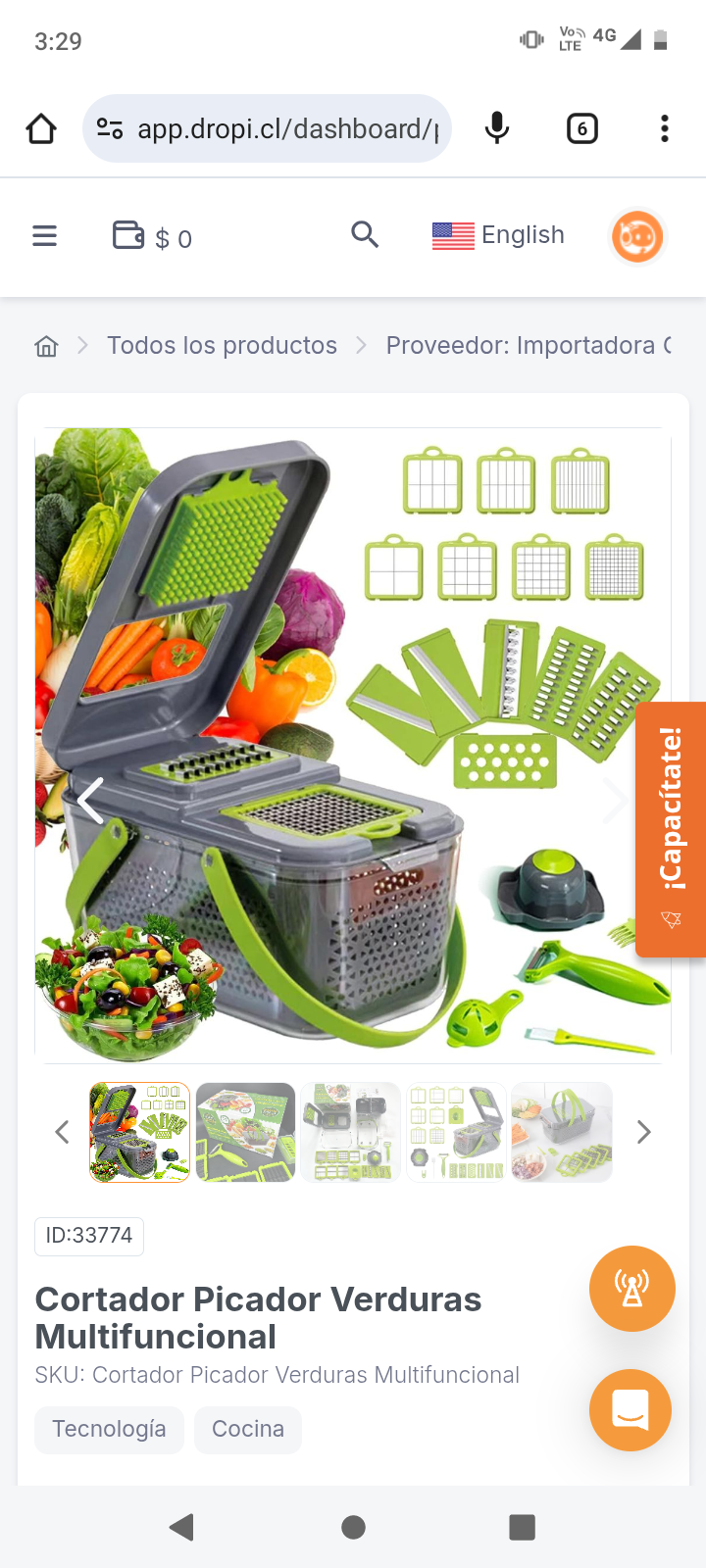 Cortador Picador Verduras Multifuncional