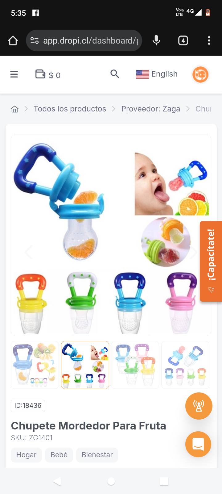 Chupete Mordedor Para Fruta