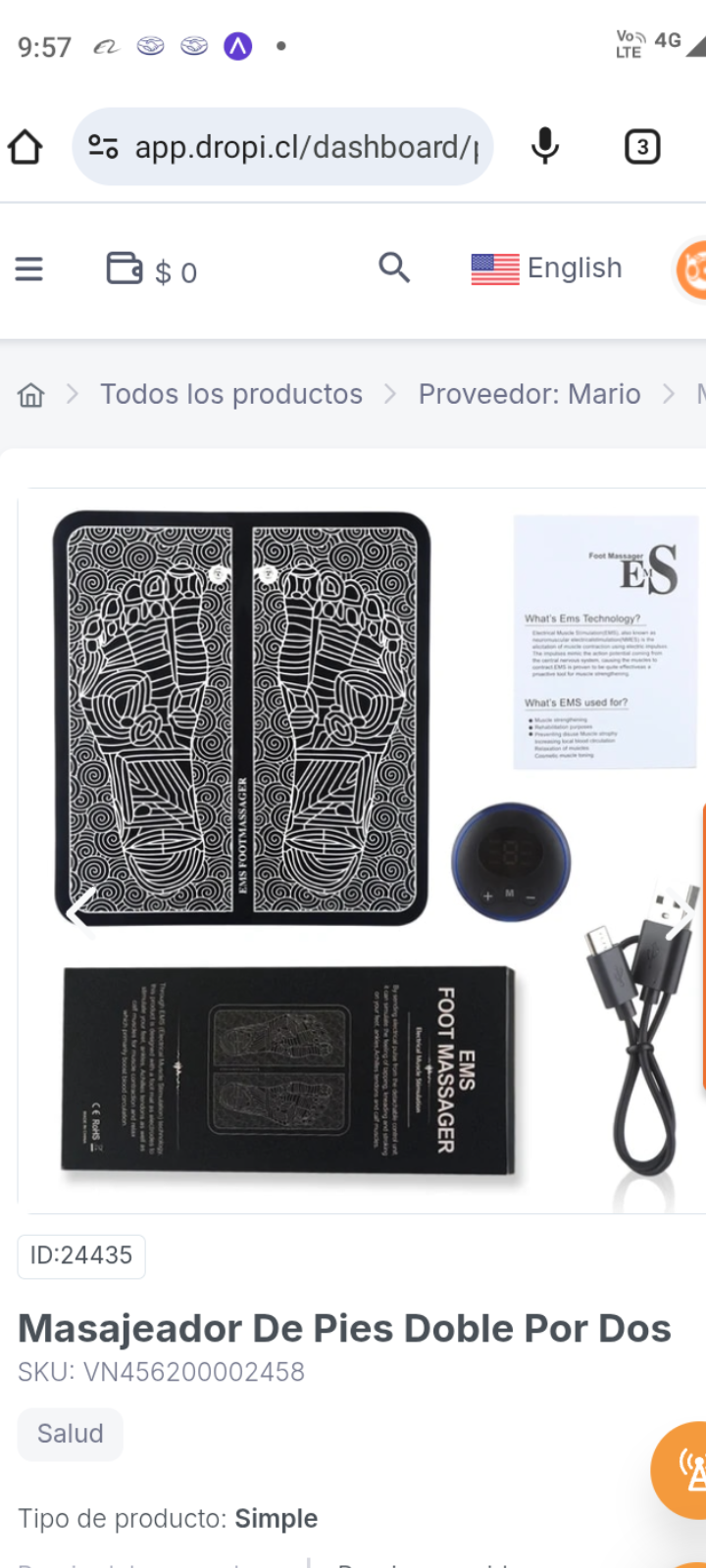 Masajeador De Pies Doble Por Dos